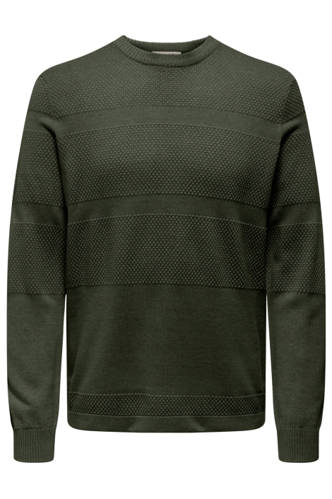 Only & Sons onsmalik reg 12 pinaple crew knit n
